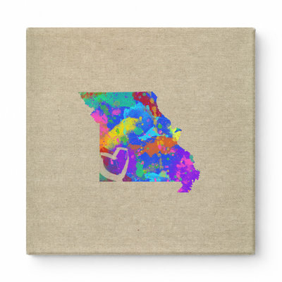 «Missouri State Watercolor Map», art mural sur toile carrée