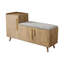 Banc de rangement pour chaussures en bois de noyer avec armoire latérale gauche (47 po)