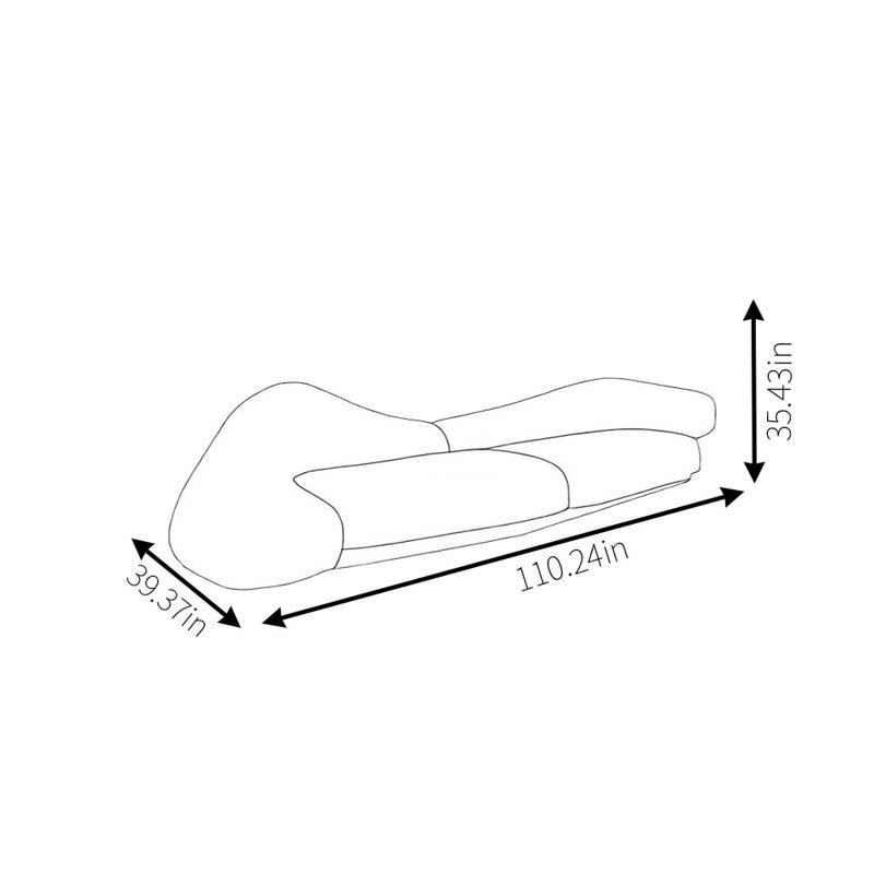 Modern Simple Lamb Velvet Sofa, 35.43" H x 110.24" W x 39.37" D