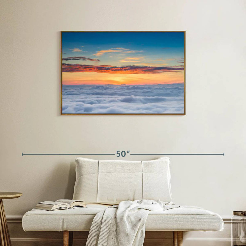 Sunscape Cloudscape, Cadre flottant doré, 37 po x 25 po