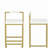 Upholstered Velvet Bar Stools Modern Dining Stools (Gold & Creamy White, Set of 2)-699154629-699154630
