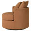 Fauteuil d'appoint rotatif moderne avec coussins et revêtement moelleux orange brûlé pour des sièges confortables