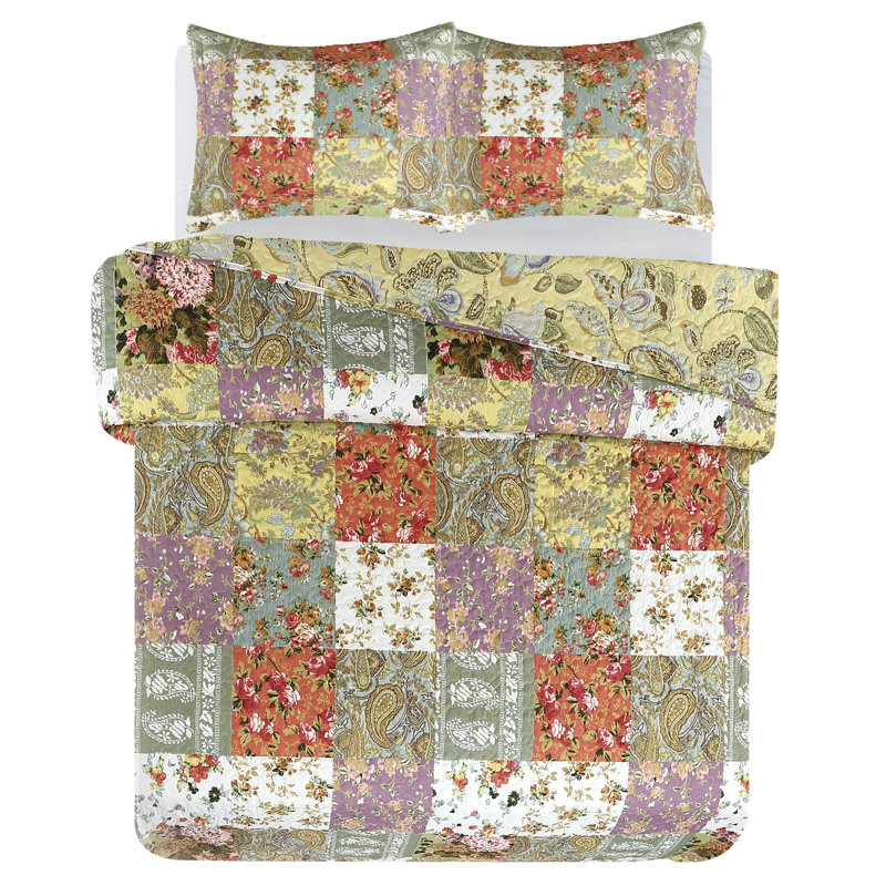 Arrow Polyester Floral Coverlet, Full/double