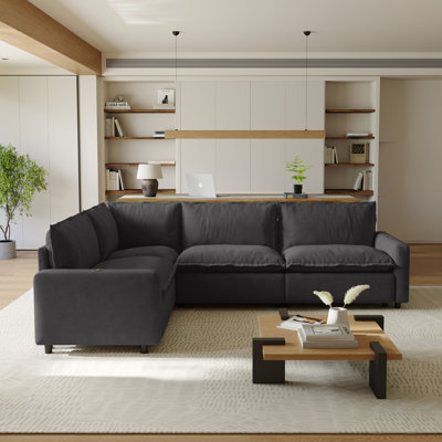 4-Piece Modular Linen U-Shaped Power Reclining Sectional With Zero-Gravity And Heated Seats
