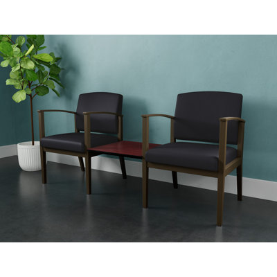 Structure tandem 2 places avec table centrale en acier Amherst