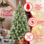 Arbre de Noël de 7 pi équipé de 400 lumières à DEL blanc chaud, 1348 pointes d'aiguilles mixtes et dures, 82 branches de pin, installation facile à charnières pour un joyeux matin, branches pré-enfilées, assemblage sans effort et