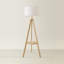 Ismay 149 cm Morrigan Wood Tripod Floor Lamp with Shelf & XL Reni Shade-1931688564-1931688456-1931649187