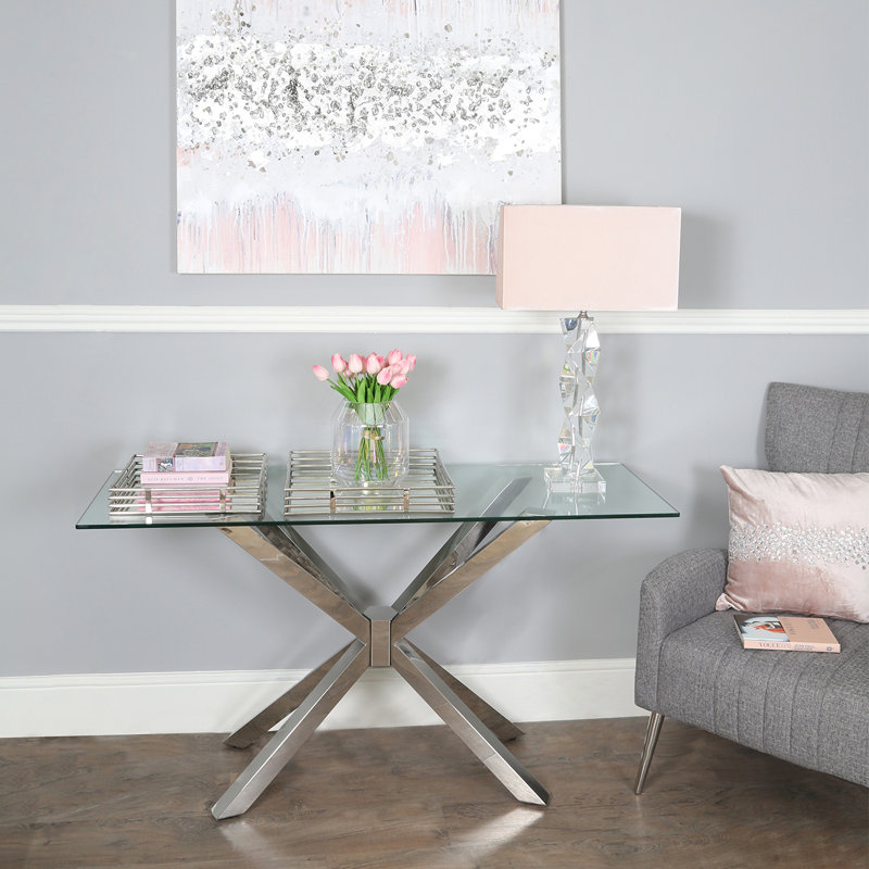 Woodbluff Metal Tray for Living Room & Dining Tabletop, Mirrored Tray for Decor, 6cm H x 35cm W x 35cm D