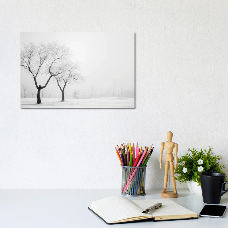 Two Hoarfrost Trees 1 Piece Wrapped Canvas Wall Art, 20.32 cm H x 30.48 cm W
