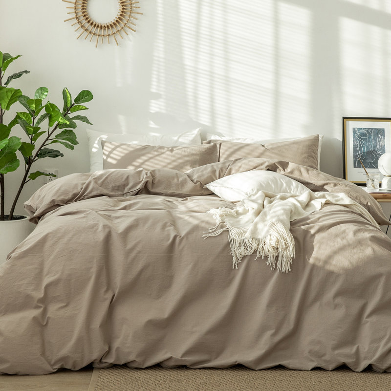 Oversized King Cornflower Blue Cotton Duvet Cover Set