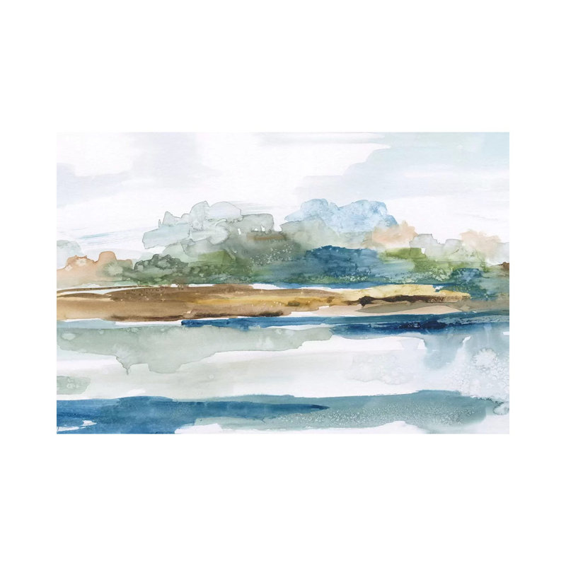 Blue Solace 1 Piece Painting on Canvas, 20.32 cm H x 30.48 cm W, Wrapped Canvas