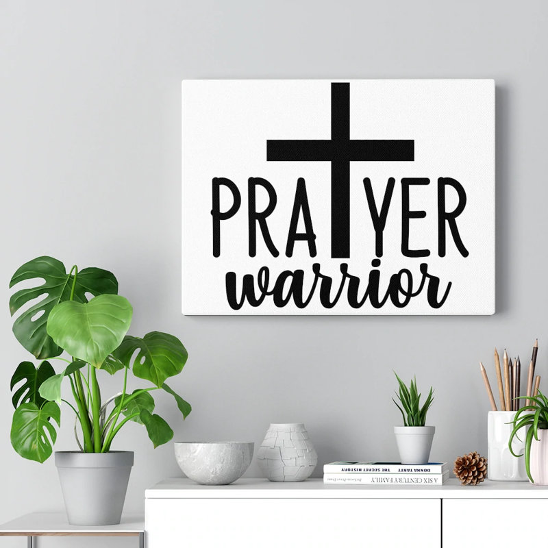 Prayer Warrior Cross - Wrapped Canvas Print