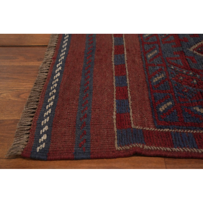 Geometric Wool Runner Rug 2x8