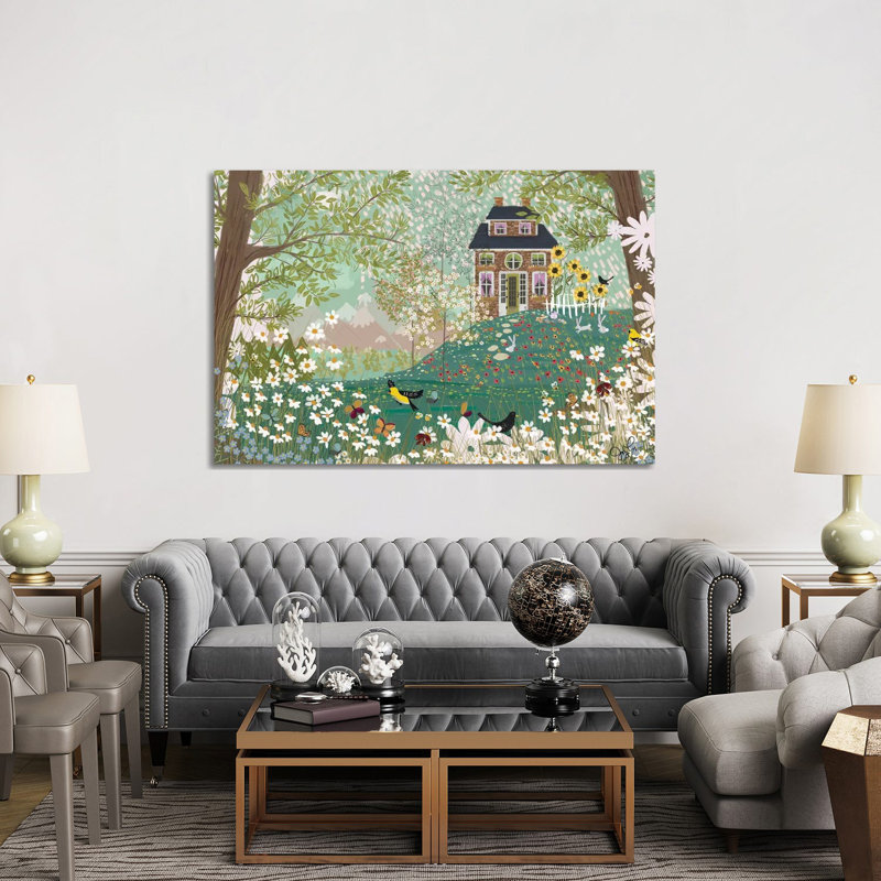 Garden Dream by Joy Laforme - Painting on Canvas, 101.6cm H x 152.4cm W x 3.81cm D, Wrapped Canvas