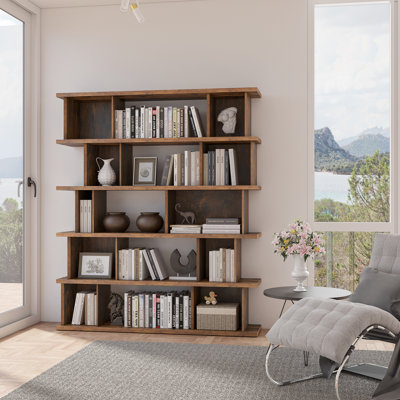 Dharm 71" H x 61.4" W Geometric Bookcase by Latitude Run