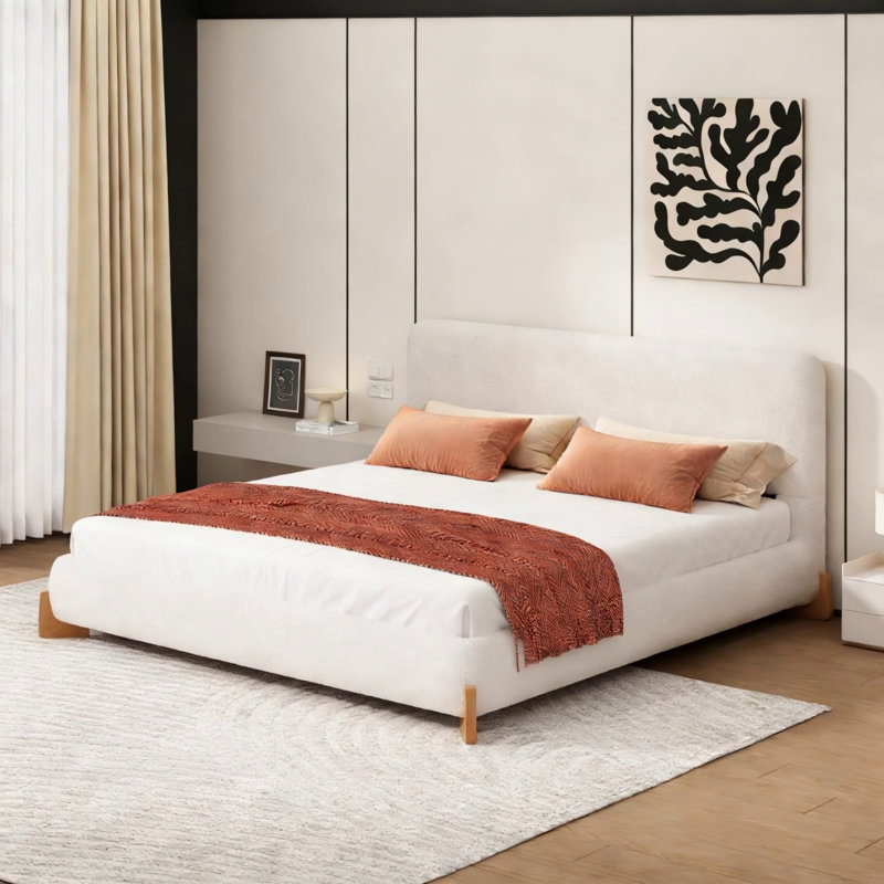 Lit tapissier Elegant Boucle, Très grand