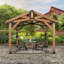 Backyard Discovery Norwood Cedar Wood Outdoor Patio Gazebo With Powerport 4.4mx 3.1m (14ft X 10ft)
