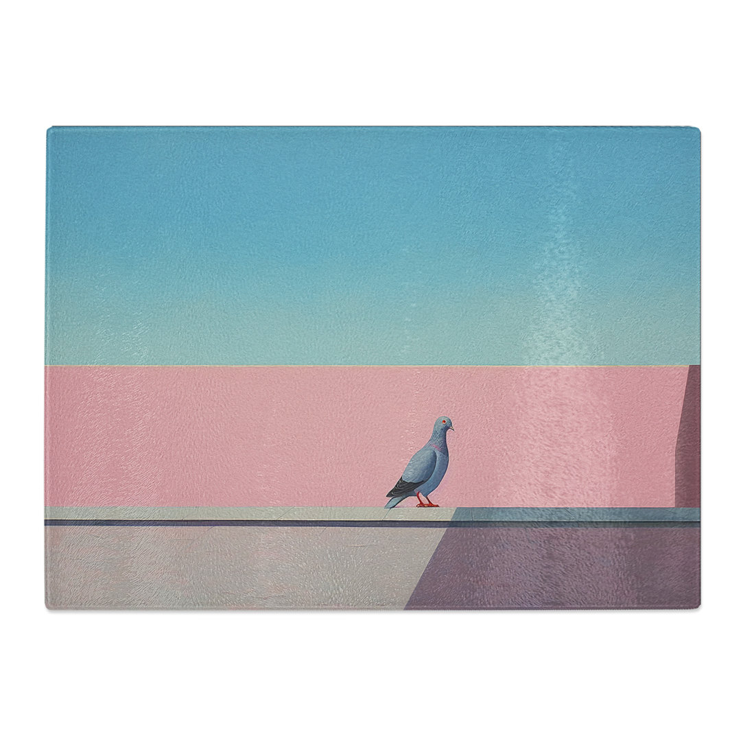 Pigeon Minimalism  Glass Chopping Board