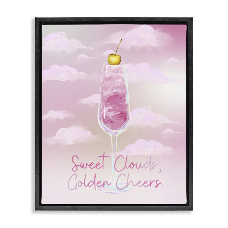 Sweet Clouds Cheers, Cadre flottant noir de jais, H 21 po x l 17 po