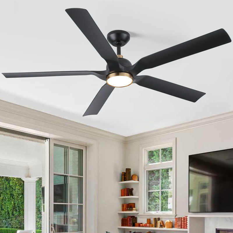 60'' Ceiling Fan With Light, Black