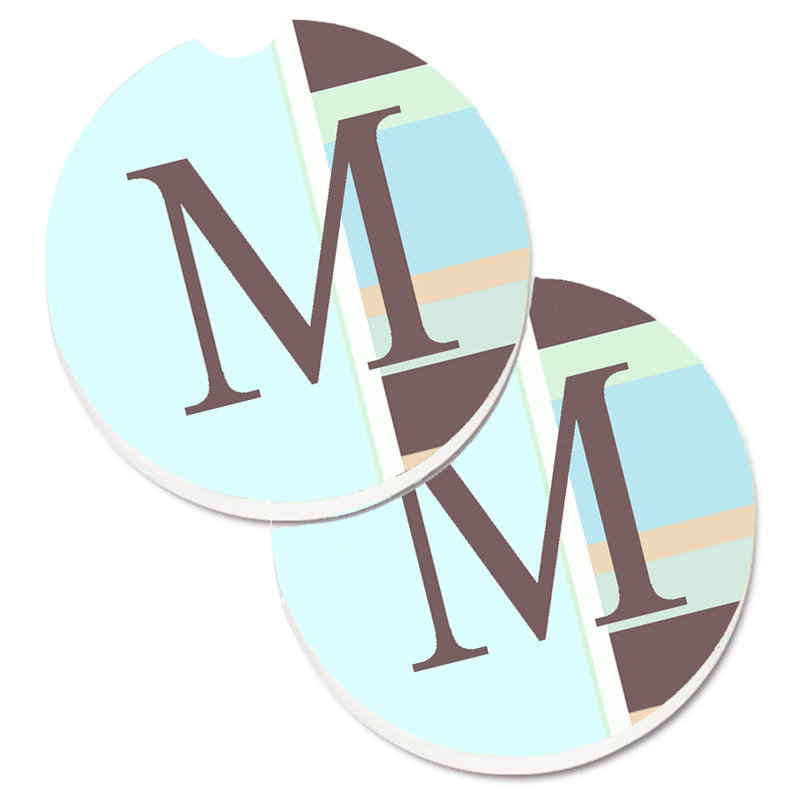Sous-verre voiture monogramme initial, M, Mauve