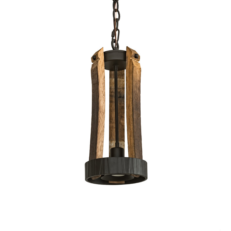 Luminaire suspendu géométrique 1 lumière Barrel Stave