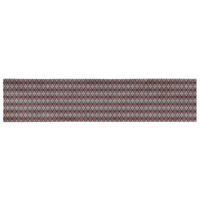 Chemin de table losanges doublés Avicia, 73,5 po x 17,5 po, Noir / Rouge, Coton