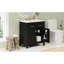 Meuble-lavabo de 76 cm avec lavabo en céramique, armoire noire moderne, 2 portes et étagère en forme de U pour un rangement optimal, espace optimisé