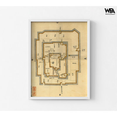 Japanese Castle Plan, Antique Japanese Poster, Asian Traditional Art, Old Castle Plan Print, Japan Traditional Wall Decor, Japan Poster