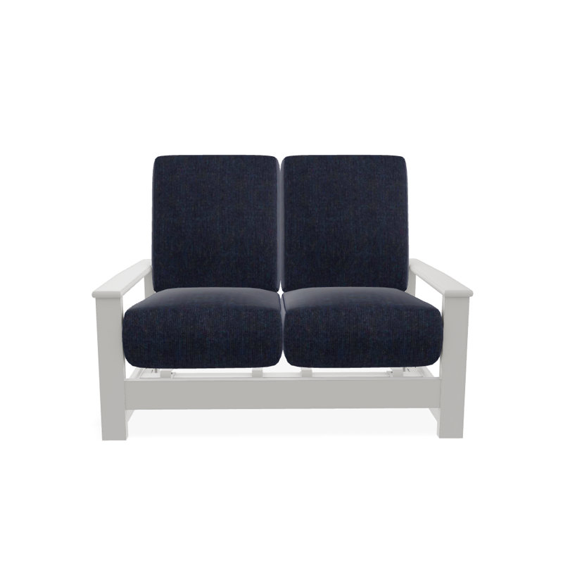 Leeward 56.5'' Wide Loveseat with Cushions, Spectrum Indigo Sunbrella®, Snow