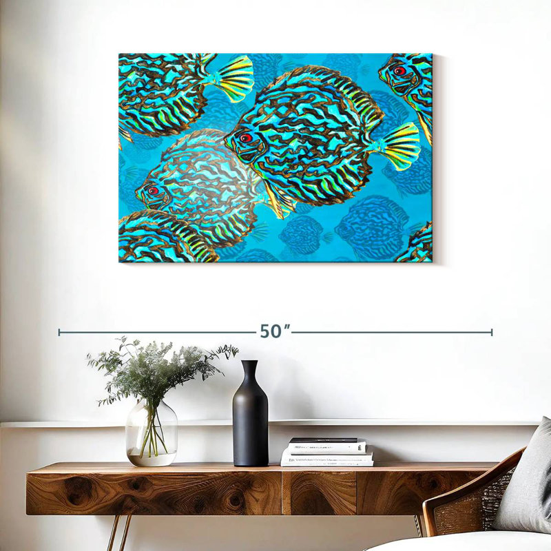 Poisson discus turquoise, H 24 po x l 36 po
