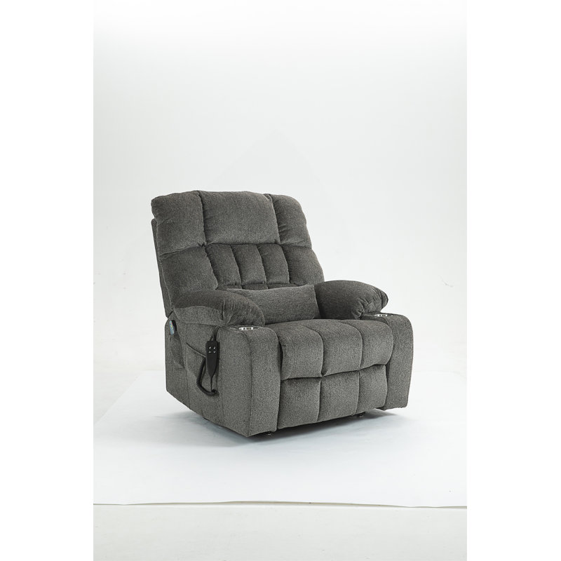 Recliners Lift Chair For Big And Tall Person With Inconvenient Legs: High Density Foam Lift Sofa With Heat And Massage, 2 Pockets, 2 Cup Holder, 2 Remote, OKIN Motor