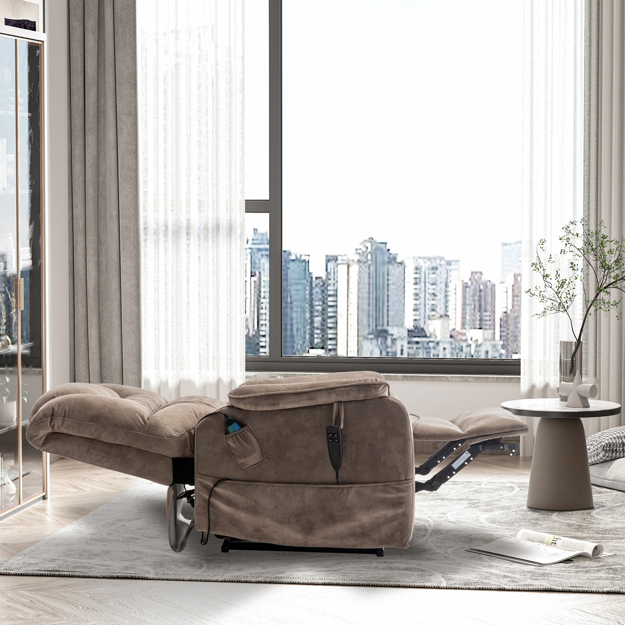 Red Barrel Studio® Dual Motor Lay Flat Recliner Extra Wide Heated