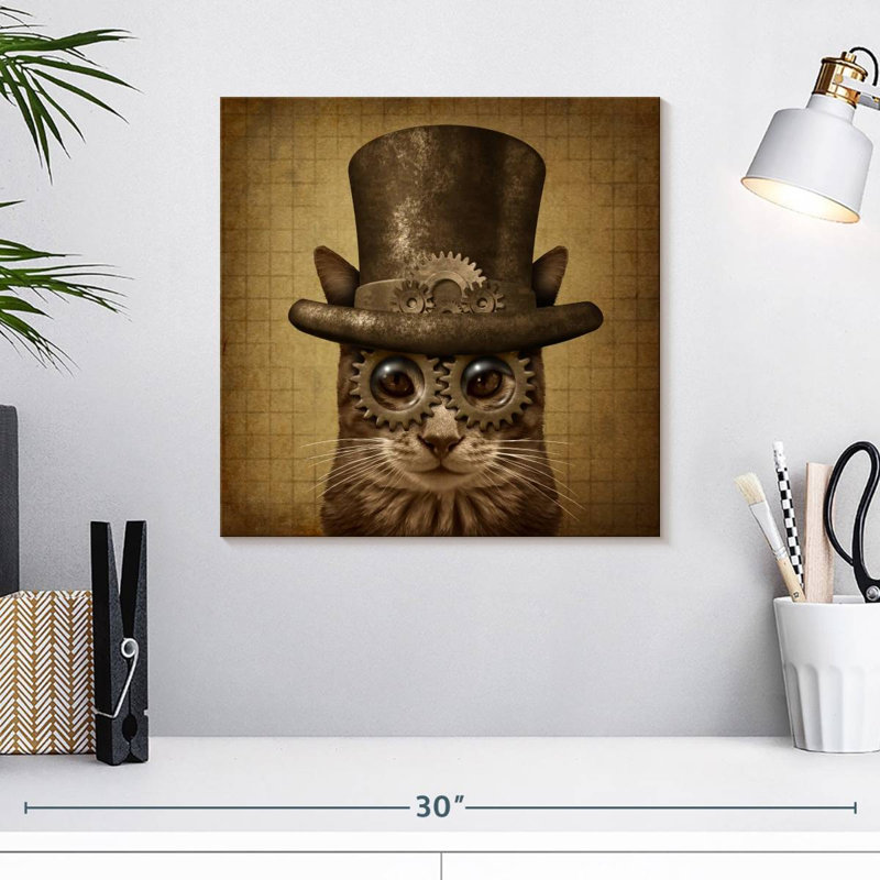 Chat Steampunk rétro, H 16 po x l 16 po