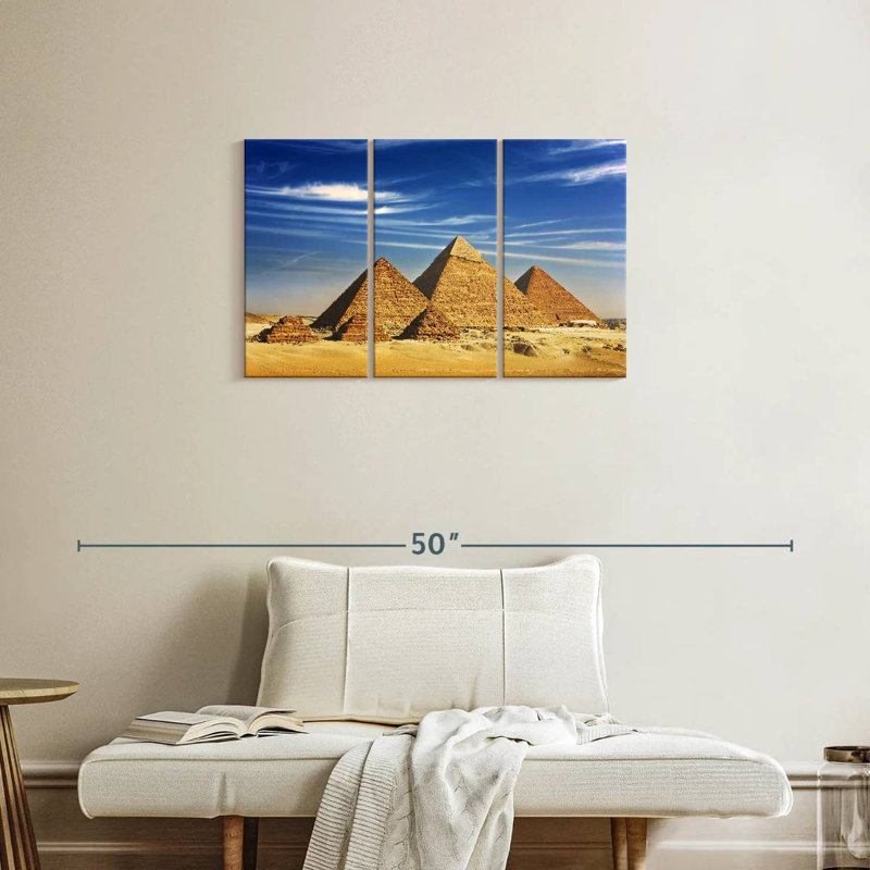 Adella Egyptian Giza Pyramids, 20" H x 33" W