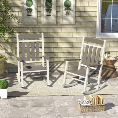 Outdoor Patio HDPE Outdoor Rocking Chair (Set of 2)