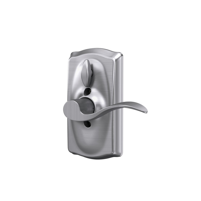 Accent Keypad Lever with Camelot Trim, Satin Chrome, Yes, Reversible