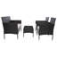 Ensemble de patio 4 pièces en rotin avec coussin-300183804
