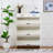 Shoe Cabinet With 3 Hidden Flip Drawers & 2 Storage Drawer,Particle Board Narrow Shoe Storage Cabinet,Freestanding Shoe Organizer Cabinet For Entryway Hallway(White)