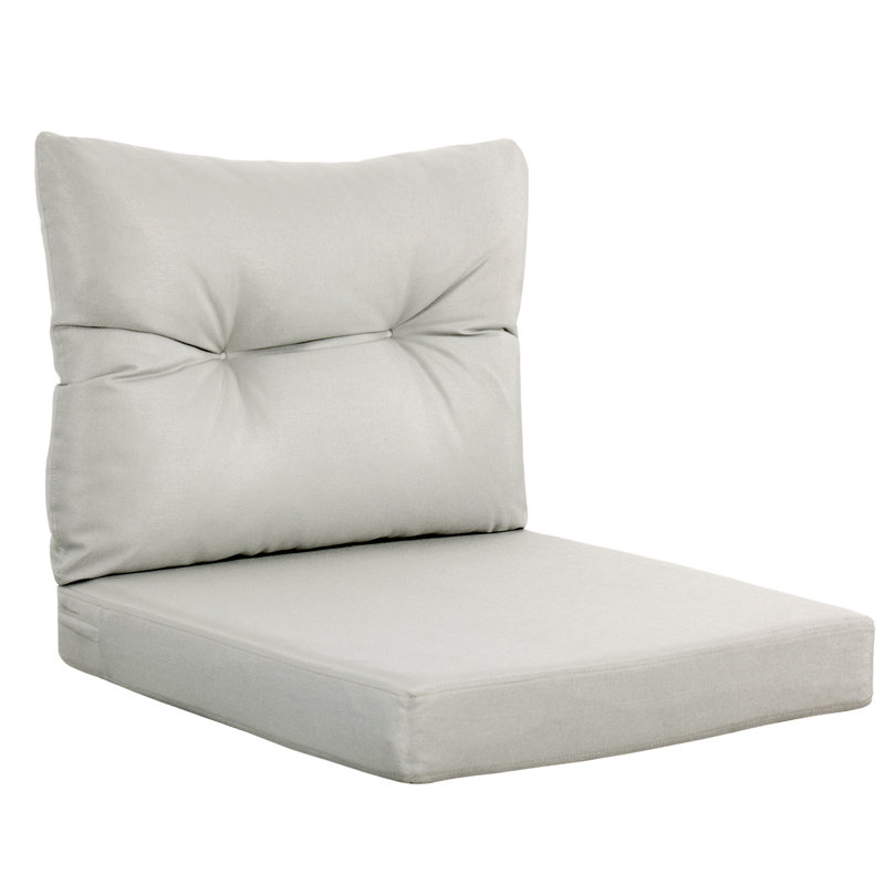 Ensemble de coussins de causeuse d'extérieur 24 po x 24 po x 4 po, coussins de siège profond et imperméables pour banc, balançoire ou canapé, gris