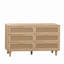 Armoire de rangement 51,18 "à 6 tiroirs en rotin avec tiroirs blancs