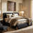Queen Size Modern Boucle Upholstered Rounded Headboard Platform Bed with Solid Wood Frame-904928018