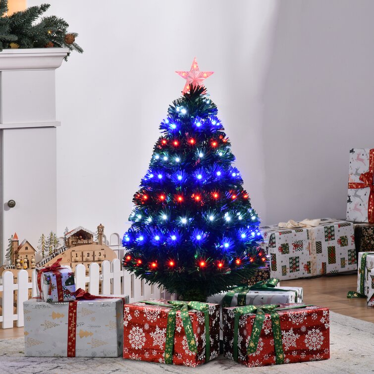 Green Fir Artificial Christmas Tree with Multi-Colored Lights