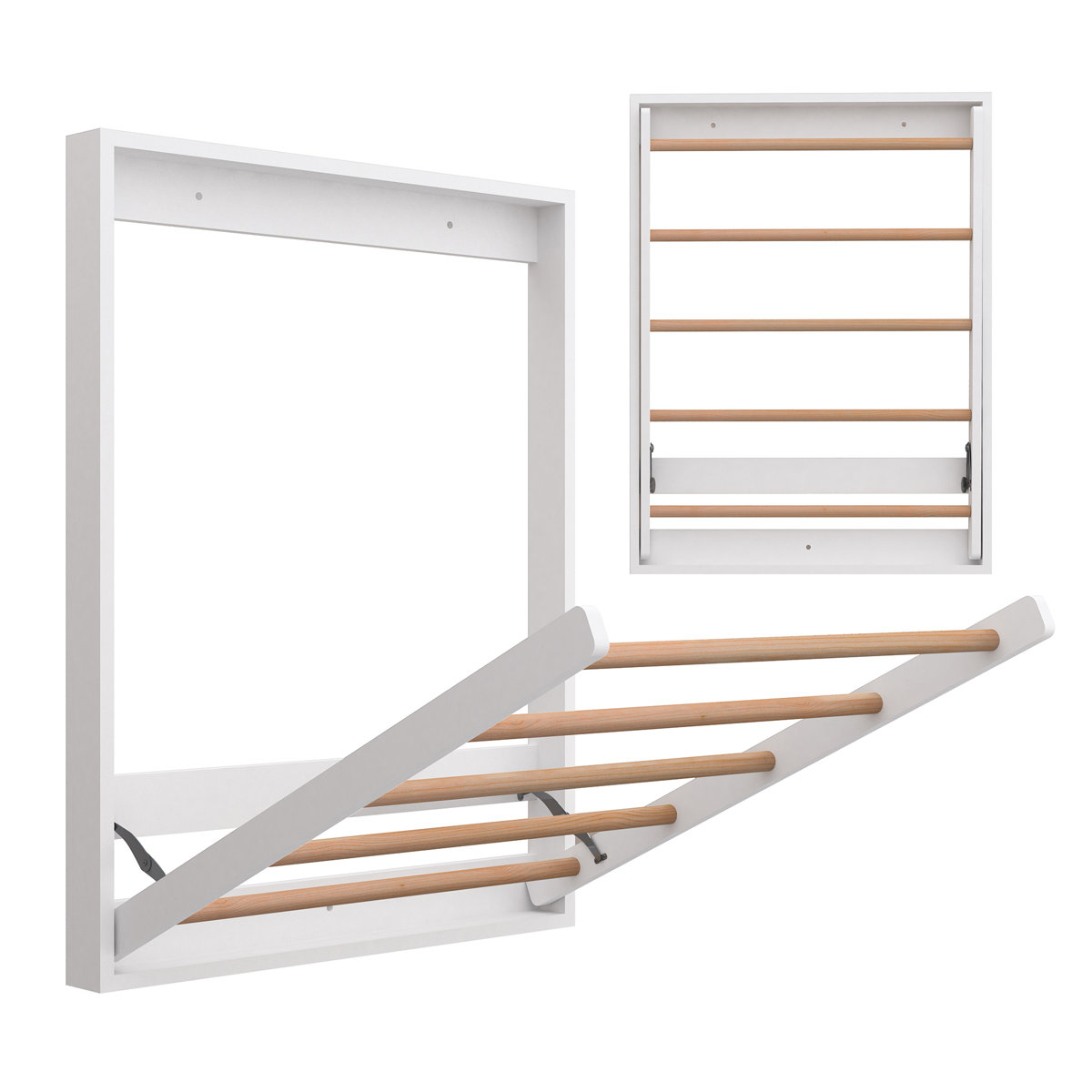 Latitude Run® Ahmid Wood Foldable Wall-Mounted Drying Rack & Reviews ...