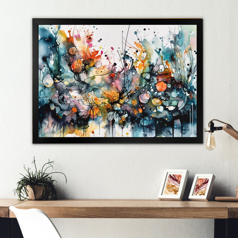 «Boho Dance II» captivant - art mural abstrait pour le salon, Cadre photo unique, H 24 po x l 32 po, Noir