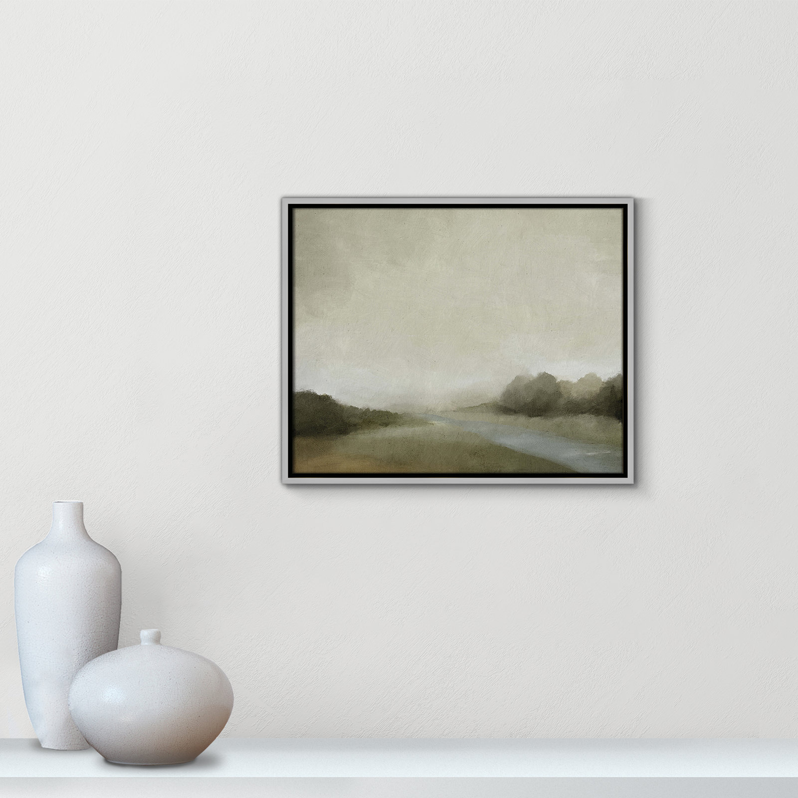 Vanora "Lovers Creek" Painting, 17.5" H x 21.5" W, Silver