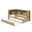 Lit de jour simple en bois avec tablettes et lit gigogne-1642728273