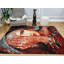Tapis géométrique orange / bleu Ethyleen-22363466