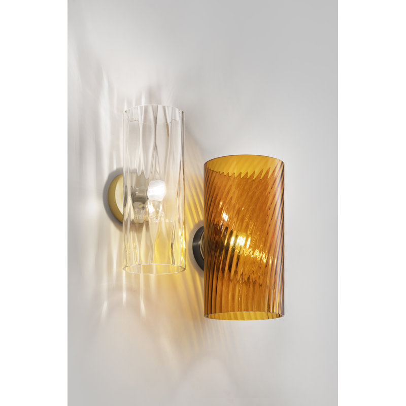 Armonia Wall Lamp 14 Fume' Rombi Matt Black Nickel E12 Ul, Crystal Elongated Rhombus, Matte Gold