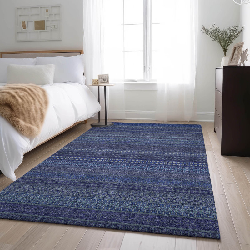 Cerrito AMF527 bleu marine lavable à la machine de qualité supérieure, Rectangle 9 pi x 12 pi
